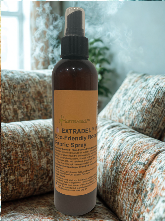 EXTRADEL™ Premium Eco-Friendly Room & Fabric Freshener, Plant-Based, Essential Oil Scent, Biodegradable 8 fl oz