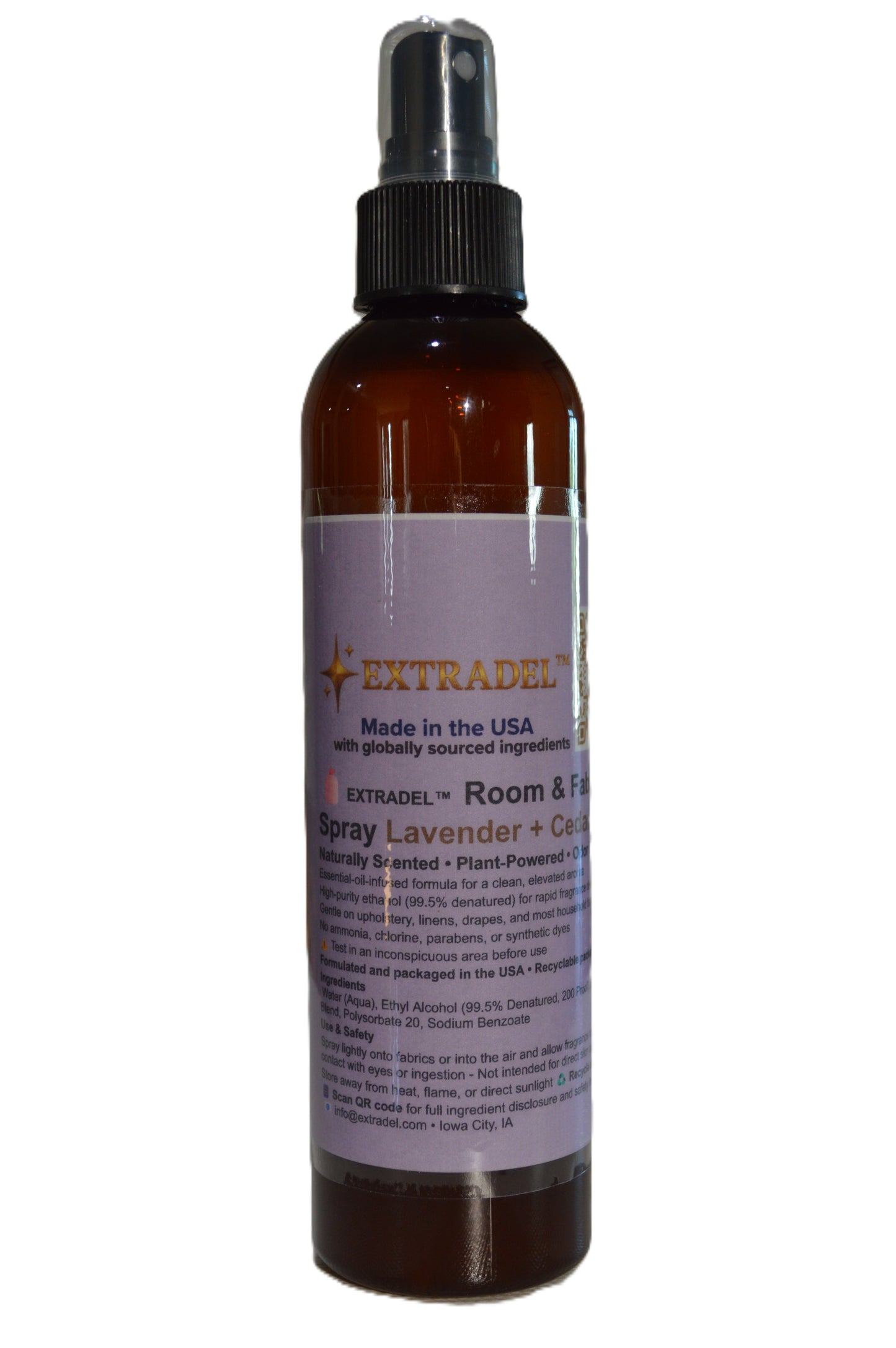 EXTRADEL™ Premium Eco-Friendly Room & Fabric Freshener, Plant-Based, Essential Oil Scent, Biodegradable 8 fl oz
